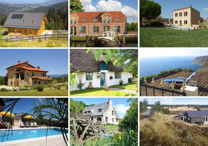 Collage di case vacanza dalle recensioni eccellenti su atraveo
